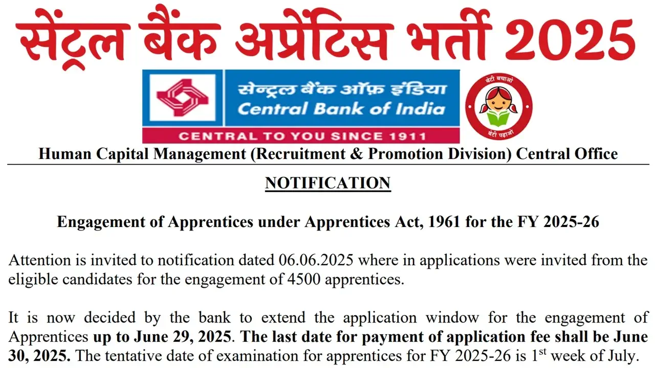 Central Bank of India Vacancy 2025